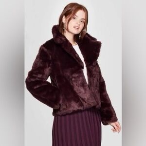 Women’s purple faux fur coat XS